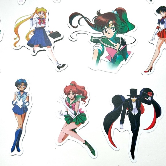 Sailor Moon Large Decal Stickers Device Mars Mercury Jupiter Tuxedo Mask Anime - Picture 5 of 6